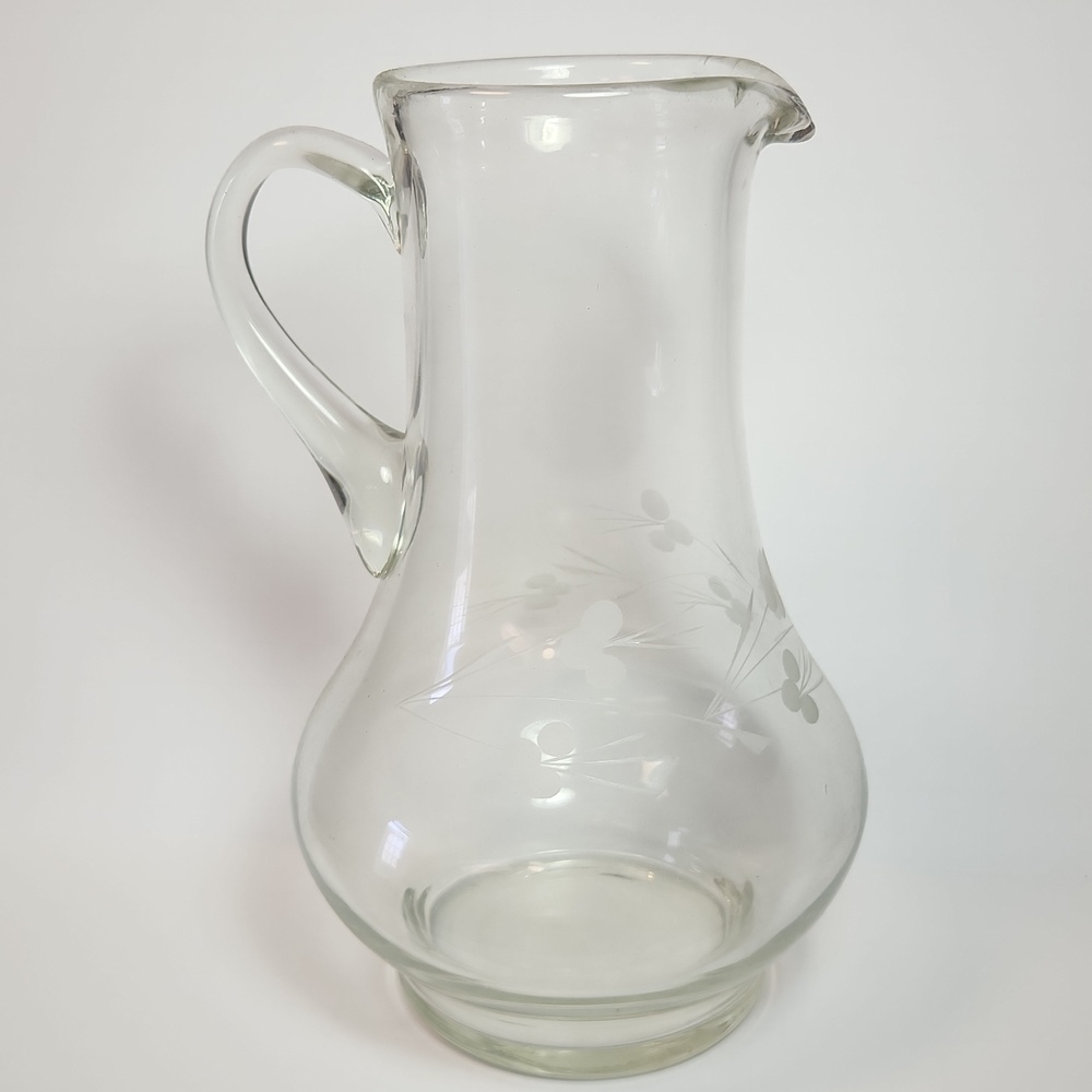 Princess House Herritage Pitcher with Floral Etching